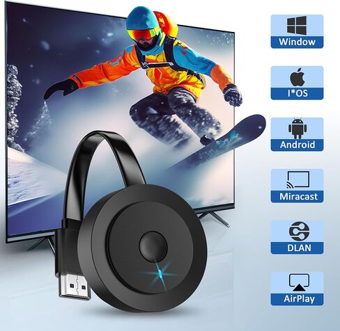 2026 Wireless HDMI Display Adapter 4K, Portable WiFi Casting Dongle, Screen Mirror Video/Audio for Phone, Pad, Android, Tablet, Laptop, Windows to TV/Monitor/Projector, Miracast, Airplay, DLNA in Saudi Arabia