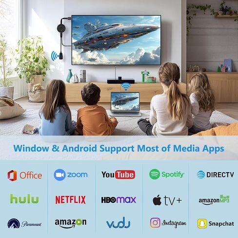 2026 Wireless HDMI Display Adapter 4K, Portable WiFi Casting Dongle, Screen Mirror Video/Audio for Phone, Pad, Android, Tablet, Laptop, Windows to TV/Monitor/Projector, Miracast, Airplay, DLNA in Saudi Arabia
