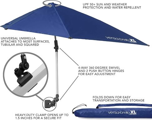 Sport-Brella Versa-Brella XL (Midnight Blue) - All Position Umbrella with Clamp, Midnight Blue in Saudi Arabia