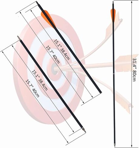2 Piece Arrows Takedown Carbon Arrows Portable for Takedown Longbow Recurve Compound Bow Survival Bow Traveling Spine 500, 12 Pack in Saudi Arabia