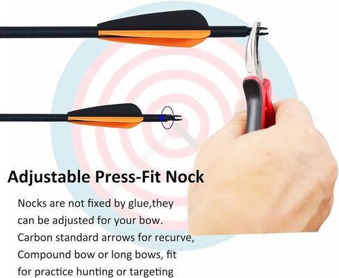 2 Piece Arrows Takedown Carbon Arrows Portable for Takedown Longbow Recurve Compound Bow Survival Bow Traveling Spine 500, 12 Pack in Saudi Arabia