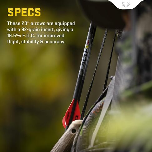 TenPoint ACU-X RD Arrow with Snap-On Nock - 20-inch, Pack of 6 - Enhanced Long-Range Accuracy for Reverse-Draw Rail-Less Crossbows | Snap-On Nock - 20-inch, Pack of 6 - Enhanced Long-Range Accuracy for in Saudi Arabia