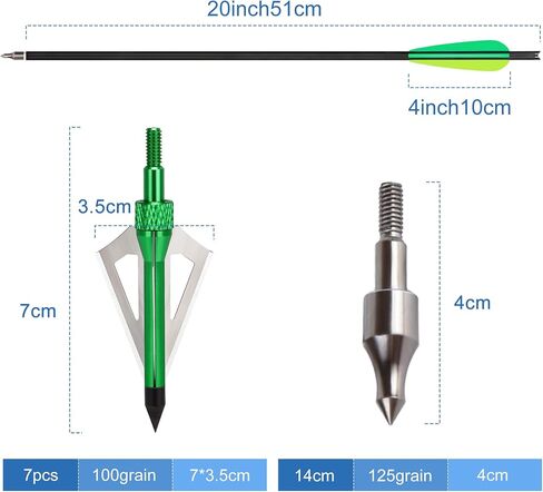 14-pcs 20 in Crossbow Bolts 7-pcs 100-Grain Hunting Broadheads in Saudi Arabia