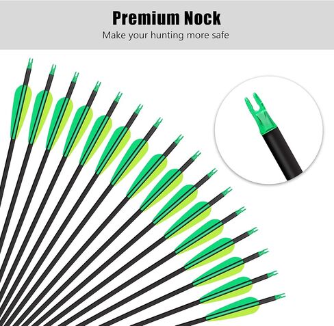 30" 18Pcs Carbon Arrows with Removable Tips Shaft Spine 500 | Archery practice Arrow suitable for compound bows and recurve bows in Saudi Arabia