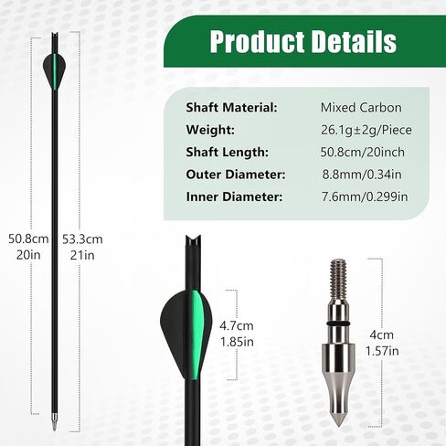 14Pcs 20 Inch Crossbow Bolt Hunting Carbon Arrows | Target Practice in Saudi Arabia