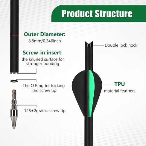 14Pcs 20 Inch Crossbow Bolt Hunting Carbon Arrows | Target Practice in Saudi Arabia