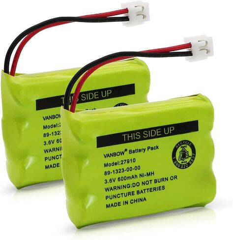 27910 Cordless Phone Battery for Motorola SD-7501 MD7161 AT&T 27910 89-1323-00-00 E1112 E2801 TL72108 Vtech I6725 RadioShack 23-959 Ni-MH 3.6V (Pack 2) in Saudi Arabia