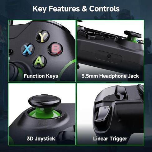 YAEYE Wired Controller for Xbox Series X|S, USB Gamepad with Dual Vibration, 3.5mm Audio Jack, Game Controller for Xbox One/One X|S Compatible with Windows 10/11 PC - Black in Saudi Arabia