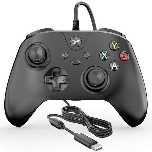 YAEYE Wired Controller for Xbox One, Enhanced Gaming Controller Compatible with Xbox Series X|S / PC Windows 10/11, Plug-and-Play with Dual Vibration Motors 3.5mm Headset Jack, 7.2ft Long USB Cable - Black in Saudi Arabia