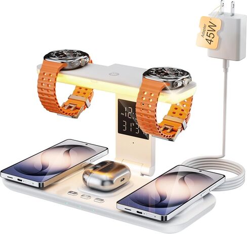 7 in 1 Wireless Charging Station for Samsung Galaxy Dual Watch Charger in Kuwait
