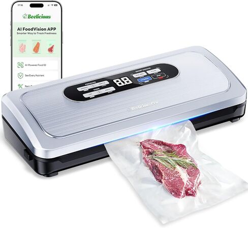 Vacuum Sealer Machine with AirLock ProSeal System, 10-in-1 Vacuum Sealer for Food, Moist/Dry Sealing Modes, Compact Design with Digital Timer, Built-in Cutter & Roll Storage, Silver-Blue in Saudi Arabia