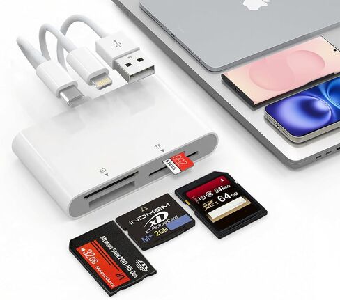 USB C/USB SIM Card Adapter, 7 in 2 CAC Reader for SD/TF/M2/ID/IC/SIM/PIV/Ms | 7 in 2 Smart Card Reader &SD/TF/M2/ID/IC/SIM/PIV/Ms Pro Duo Card Reader for iPhone/iPad/PC/Laptop/Windows/Linux-Plug and Play in Saudi Arabia