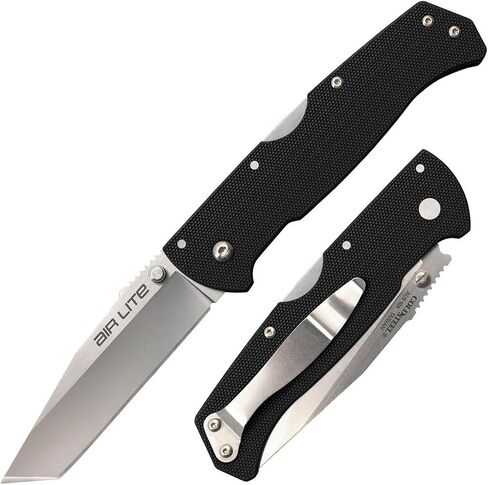 الباردة الصلب الهواء لايت 3.5 "AUS10A تانتو نقطة بليد 4.5" G-10 مقبض الحمل اليومي المدمجة جيب سكين للفرد ث/قفل ثلاثي الإعلان in Kuwait
