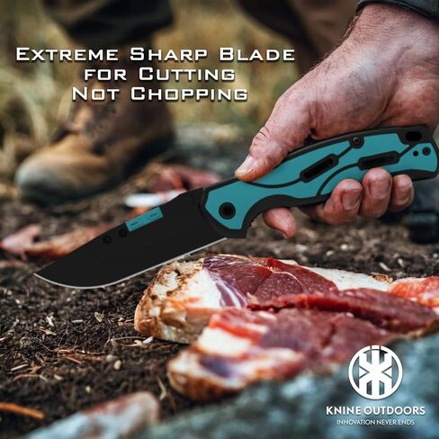 Hunting Skinning Knife with Replaceable Blades, EDC Pocket Clip, 9 Blades | Pocket Knife, EDC Knife, for Deer Hunting, Blue handle in Saudi Arabia