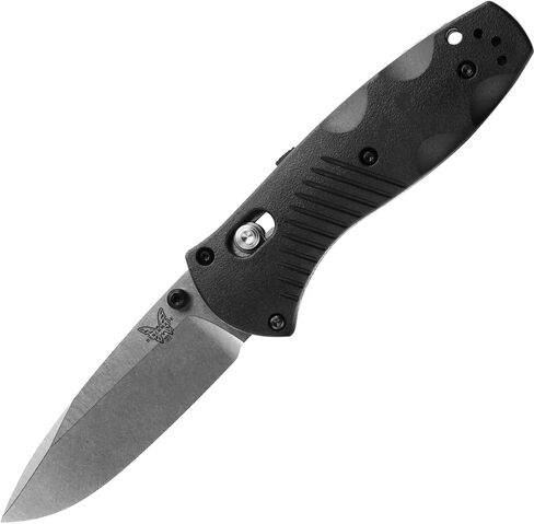 Benchmade Mini Barrage EDC Knife, 154CM Steel Blade (585) | Black Valox handle, Drop-Point blade in Kuwait