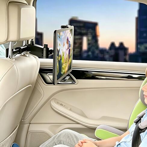Extension‑Arm Car Tablet Mount Holder | Foldable clip fits 5.5‑11 inch devices, practical travel accessory in Saudi Arabia