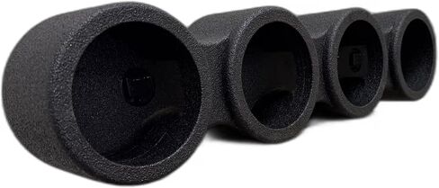 Q Power Sprayed Pod Quad 6.5" Speaker Box, 4-Hole Sealed Enclosure, Black | Universal Fit for Car Audio Installations with Spring-Loaded Terminals in Saudi Arabia