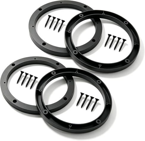 4PCS Car 6.5 Speaker Spacer Ring Set,No-Drill Door Speakers Adapter for Auto Speakers Upgrades,Professional Cars 6.5 Speaker Rings with 16PCS Screws for Most Vehicles in Saudi Arabia