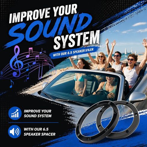 4PCS Car 6.5 Speaker Spacer Ring Set,No-Drill Door Speakers Adapter for Auto Speakers Upgrades,Professional Cars 6.5 Speaker Rings with 16PCS Screws for Most Vehicles in Saudi Arabia