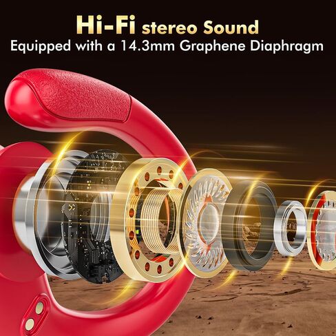 HAOYUYAN Sports Bluetooth Headphones, 80Hrs Playtime Wireless Earbuds with LED Power Display, IPX7 Waterproof Earphones for Workout/Running, Noise Canceling Headset Ear Buds in Saudi Arabia