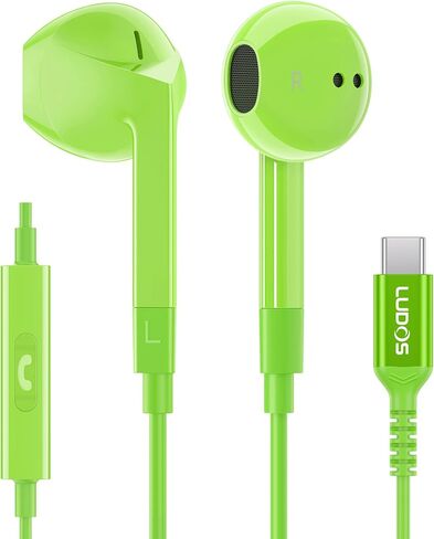 LUDOS FEROX Wired Earbuds in-Ear Headphones, 5 Year Warranty, Earphones with Microphone, Noise Isolation Corded for 3.5mm Jack Ear Buds for iPhone, Samsung, Laptop, Kids, School Students - Pink in Saudi Arabia