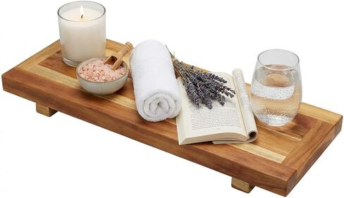 EcoDecors, 29 inch, Bath Tray for Tub, Bath Tub Tray Wood, Bathtub Table, Caddy for Bathtub in Natural Teak in Kuwait