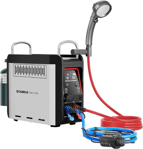 CAMPLUX Nano 3 Max, Portable Propane Water Heater & Shower Pump, Rechargeable Portable Shower System, CSA Certified Safety, Instant Hot Water for Camping, Hiking, Glamping & Vacationing in Saudi Arabia