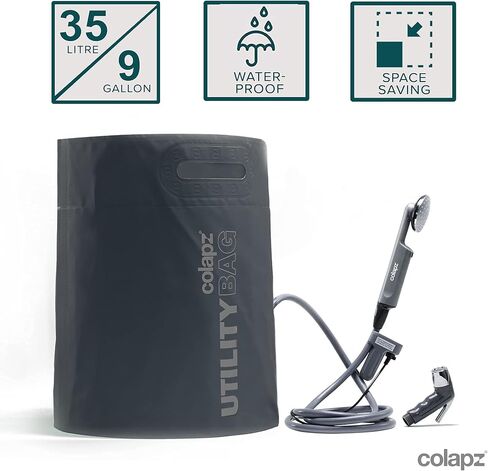 Colapz 12V Camping Shower Portable - High Pressure Outdoor USB Rechargeable Camping Shower - Kit with 9 Gallon Water Bag - Van Life RV Beach Hiking Dog Washing in Saudi Arabia