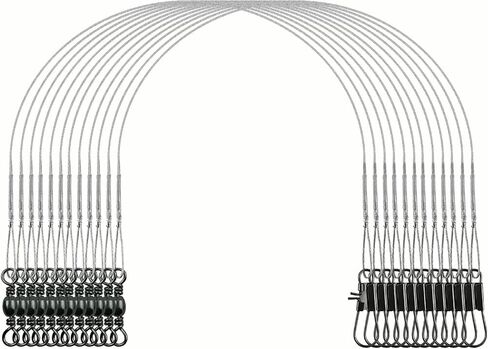 Fishing Wire Leaders 60PCS - 7in/9in/12in Stainless Steel Leaders with Swivels & Snaps for Bass, Pike, Catfish, Carp, Walleye - Saltwater & Freshwater Fishing Gear ﻿ in Saudi Arabia