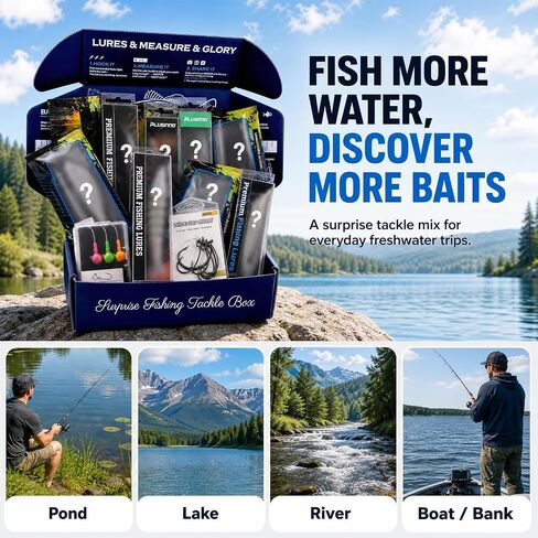 PLUSINNO Fishing Lures,Surprise Tackle Box Fishing lure Kit | Freshwater & Saltwater Bass Fishing Lures kit for adults,Bass /Trout/Crappie Fishing gear For Anglers,Fishing GIfts For Men in Kuwait
