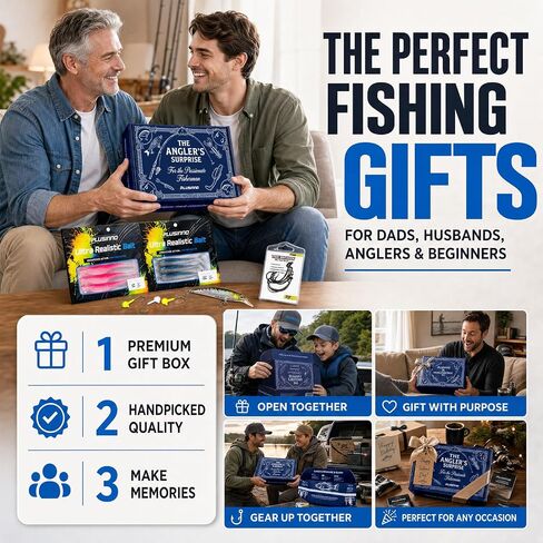 PLUSINNO Fishing Lures,Surprise Tackle Box Fishing lure Kit | Freshwater & Saltwater Bass Fishing Lures kit for adults,Bass /Trout/Crappie Fishing gear For Anglers,Fishing GIfts For Men in Kuwait