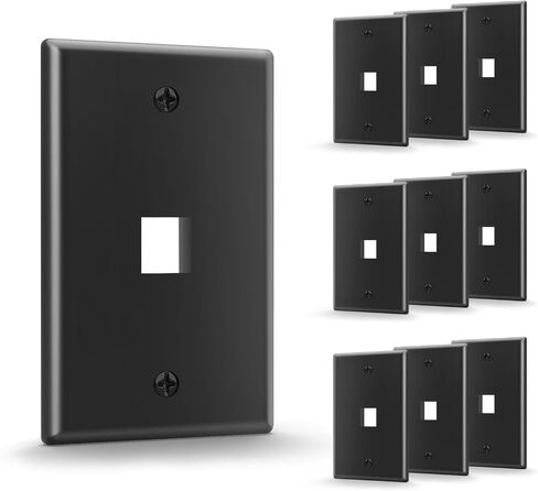 VCE UL Listed Keystone Wall Plate 2-Port for Keystone Jack, Black 10-Pack in Saudi Arabia