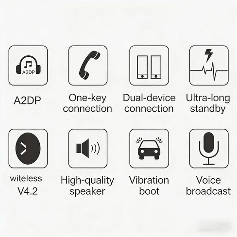 Bluetooth Speakerphone for Car, Dual Phone Connection, Auto Power On via Vibration Sensor, 10 Hours Talk Time in Saudi Arabia