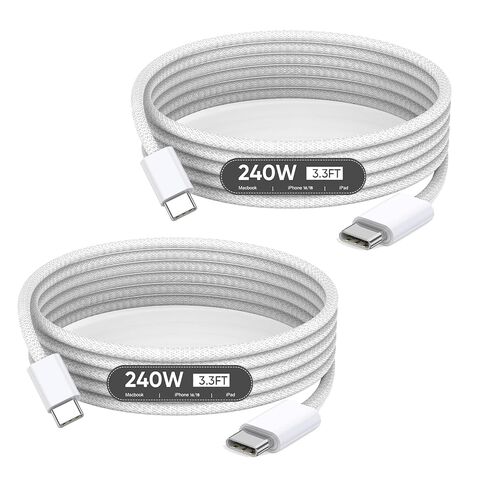 USB C to USB C, 240W USB C Cable, 6.6ft C to C Cable Fast Charging for Macbook Pro/Macbook Air, iPad Pro 12.9-inch, iPhone 15/Pro Max/Pro/Plus, Samsung Galaxy S23,Compatible 140W/100W /65W/45W/35W/20W in Saudi Arabia