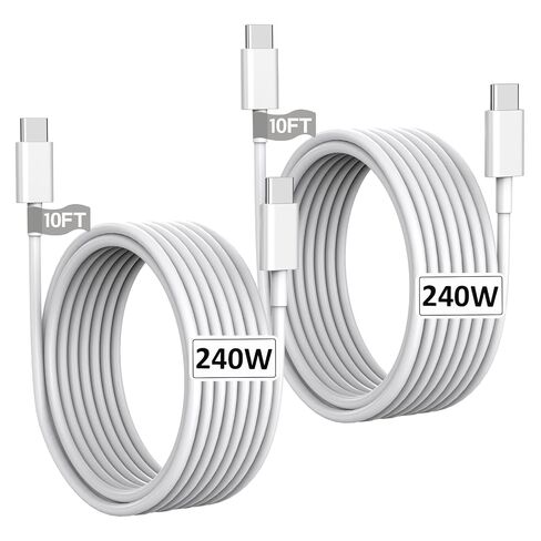USB C إلى USB C، كابل USB C 240 واط، كابل 6.6 قدم C إلى C شحن سريع لأجهزة Macbook Pro/Macbook Air، iPad Pro 12.9 بوصة، iPhone 15/Pro Max/Pro/Plus، Samsung Galaxy S23، متوافق 140W/100W /65W/45W/35W/20W in Kuwait