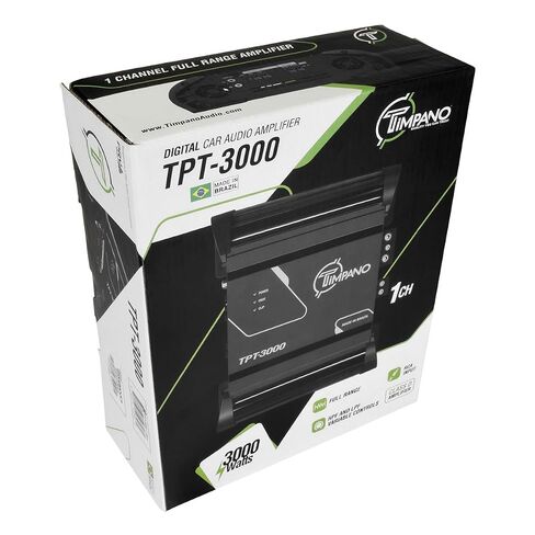 Timpano TPT-3000 2 Ohm Compact Amplifier 3000 Watts, 1 Channel, Full Range Amp Class D for The Installation of Car Speakers, Loudspeakers, Drivers and Tweeters on Car Audio Systems in Saudi Arabia