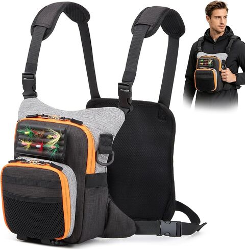 Fly Fishing Pack - Lightweight Outdoor Sling Backpack, Multi-Purpose Storage Pouch with Adjustable Straps for Hiking, Angling, Travel & Daily Use in Saudi Arabia