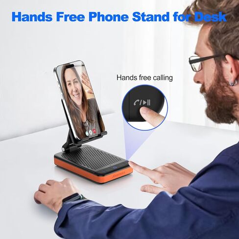 JTEMAN Bluetooth Speaker with Charging Phone Stand,Portable Foldable Slim | HD Sound Adjustable Phone Holder,Wireless Speaker Stand for iPhone/Android,Birthday Gifts for Men and Women Tech Gadgets in Saudi Arabia