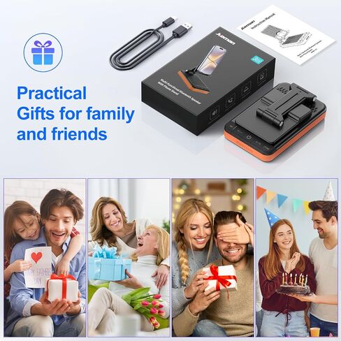 JTEMAN Bluetooth Speaker with Charging Phone Stand,Portable Foldable Slim | HD Sound Adjustable Phone Holder,Wireless Speaker Stand for iPhone/Android,Birthday Gifts for Men and Women Tech Gadgets in Saudi Arabia