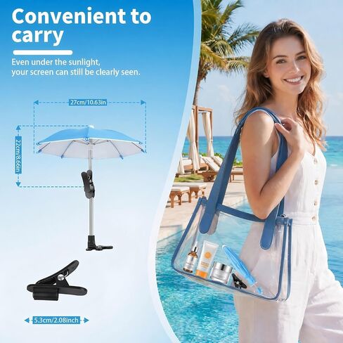 3 Pack Phone Umbrella for Sun, Cell Phone Shade with Clip, Protects from Sunlight, Glare, Rainproof, Suitable for Outdoor Activities(Black+Blue+Pink) in Saudi Arabia