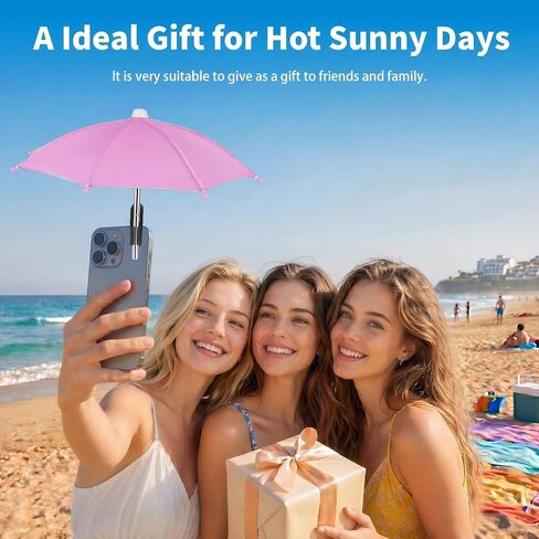 3 Pack Phone Umbrella for Sun, Cell Phone Shade with Clip, Protects from Sunlight, Glare, Rainproof, Suitable for Outdoor Activities(Black+Blue+Pink) in Saudi Arabia