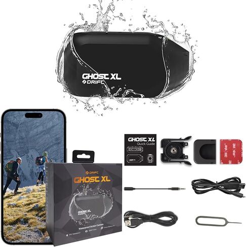 Drift Ghost XL Waterproof Action Camera, 9 Hour Battery 1080P WiFi Remote Control Sport Cameras with Helmet Cam Mount Accessories Kits, Wearable for Vlog Motorcycle Bicycle in Saudi Arabia