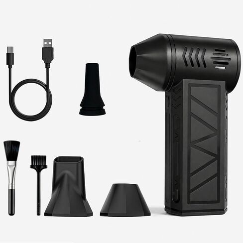 Compressed Air Duster, 130000 RPM Electric Air Duster, for Keyboard, Car | 4-Speed Adjustable Rechargeable Blower Gun, Portable and Reusable Air Blower for Computer and Cleaning Fallen Leaves in Saudi Arabia