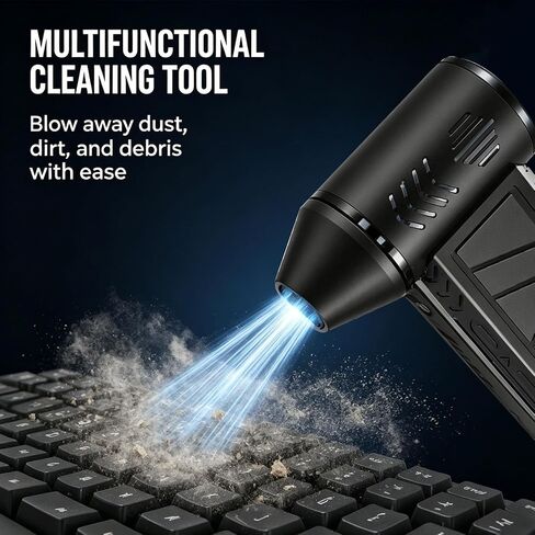Compressed Air Duster, 130000 RPM Electric Air Duster, for Keyboard, Car | 4-Speed Adjustable Rechargeable Blower Gun, Portable and Reusable Air Blower for Computer and Cleaning Fallen Leaves in Saudi Arabia