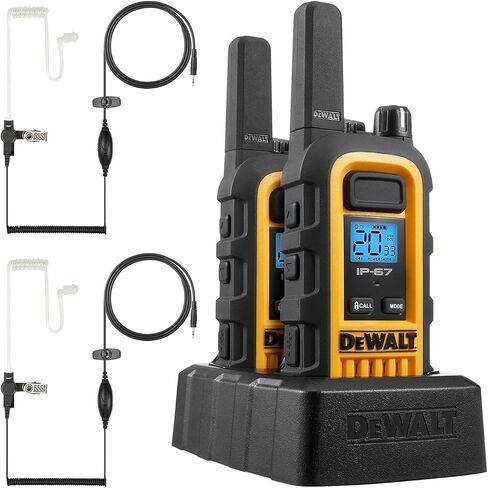 DEWALT DXFRS300 FRS Walkie Talkies, Long Range 2 Way Radio, 1W, IP67 Waterproof, 4 Pack with 4 Headsets, 2DXFRS300-SV1 in Saudi Arabia