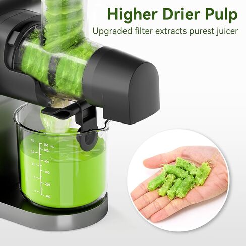 Juicer Machine,Slow Masticating Juicer with 2 Speed Modes & Quiet Motor,Cold Press Juicer Machines Vegetable and Fruit with Reverse Function,Celery Juicer,BPA-Free,Easy to Clean in Saudi Arabia