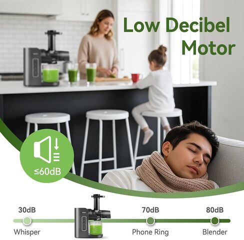 Juicer Machine,Slow Masticating Juicer with 2 Speed Modes & Quiet Motor,Cold Press Juicer Machines Vegetable and Fruit with Reverse Function,Celery Juicer,BPA-Free,Easy to Clean in Saudi Arabia