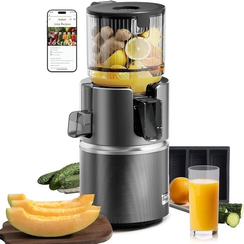 Anybear 350W Cold Press Juicer,4.9" Feed Chute for Whole Fruits & Veggies | Dual slow-squeeze preserves 100% vitamins. High-torque motor powers fibrous produce. BPA-free, 3-step clean, 5-yr warranty. in Saudi Arabia