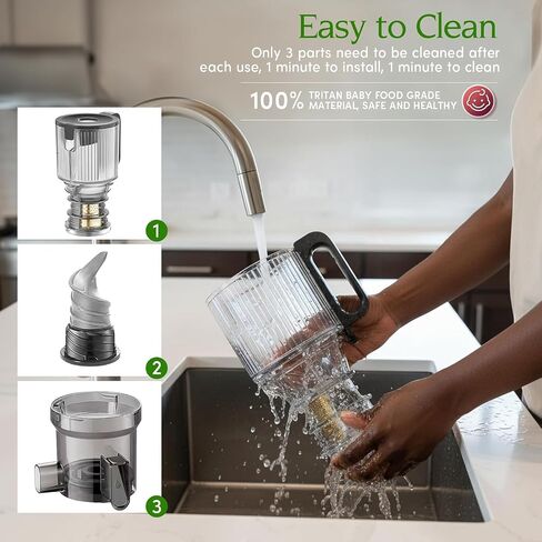 Anybear 350W Cold Press Juicer,4.9" Feed Chute for Whole Fruits & Veggies | Dual slow-squeeze preserves 100% vitamins. High-torque motor powers fibrous produce. BPA-free, 3-step clean, 5-yr warranty. in Saudi Arabia