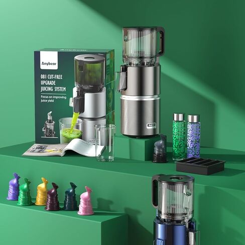 Anybear 350W Cold Press Juicer,4.9" Feed Chute for Whole Fruits & Veggies | Dual slow-squeeze preserves 100% vitamins. High-torque motor powers fibrous produce. BPA-free, 3-step clean, 5-yr warranty. in Saudi Arabia